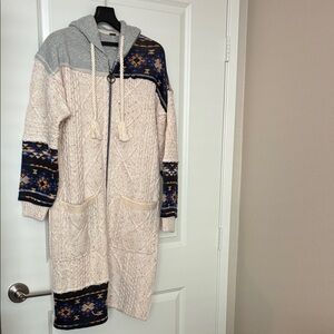 Free People Capture The Moment Confetti Hooded Zip Up Cardigan Coat